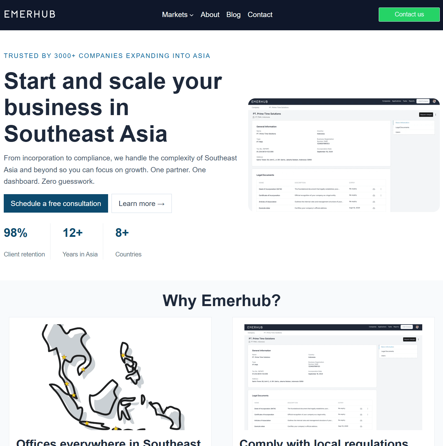 Emerhub website